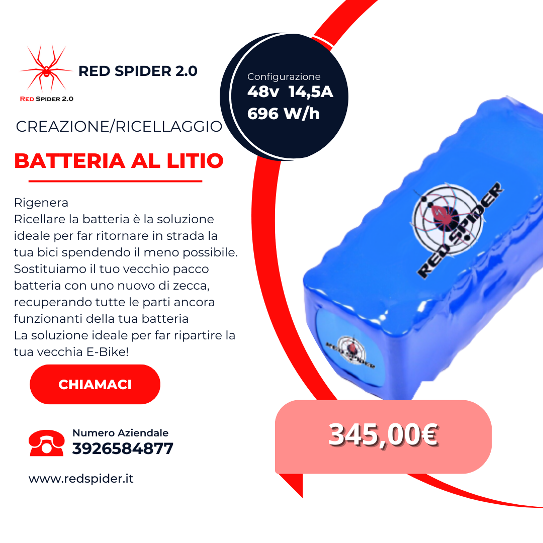 Red Spider 2.1 - Batteria 24V LIFePO4 MODELLO 8S (25,6V) 16Ah (410Wh) – RED  SPIDER SHOP